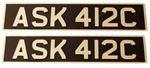 Number Plate Pressed Aluminium Black/Silver pair - RX1365